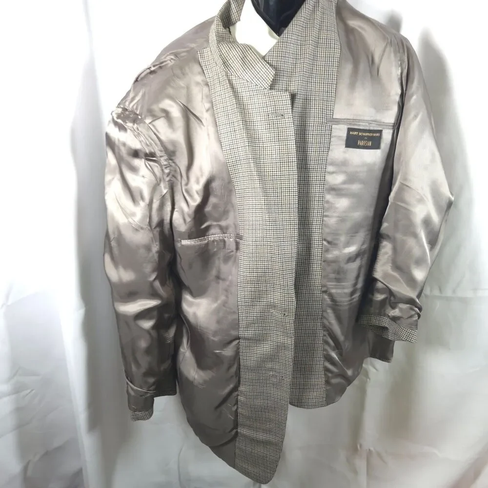 Hart Schaffner Marx Gray Black Tan Houndstooth 2-Button Blazer Men's 43R‎